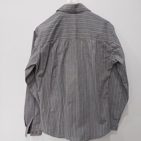 Tabi Brown and White Striped Buttoned Down Long Sleeve Shirt, Size S - Picture 2 of 7
